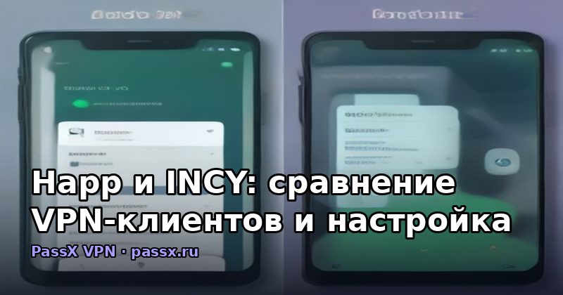 Happ и INCY: сравнение VPN-клиентов и настройка PassX на любом из них